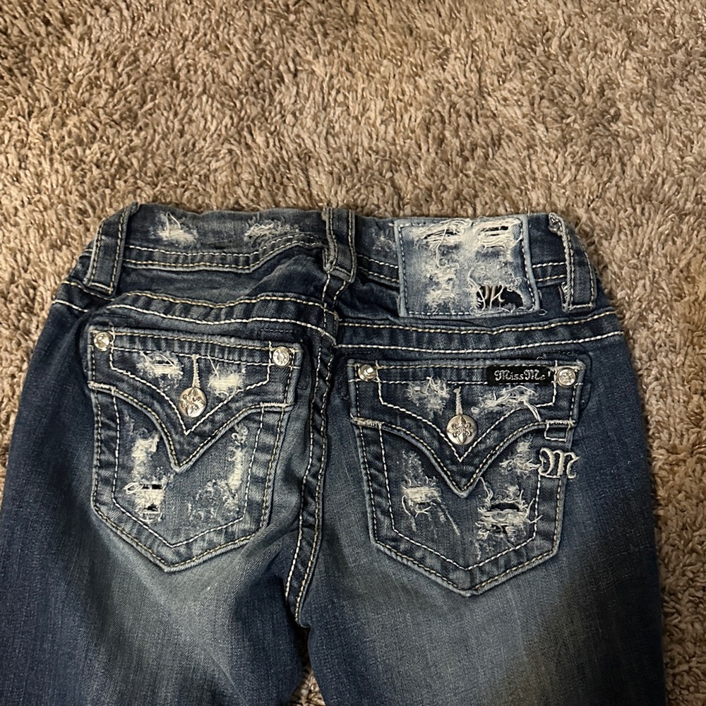 Miss Me Dark Blue Distressed Skinny Jeans - Picture 3 of 4